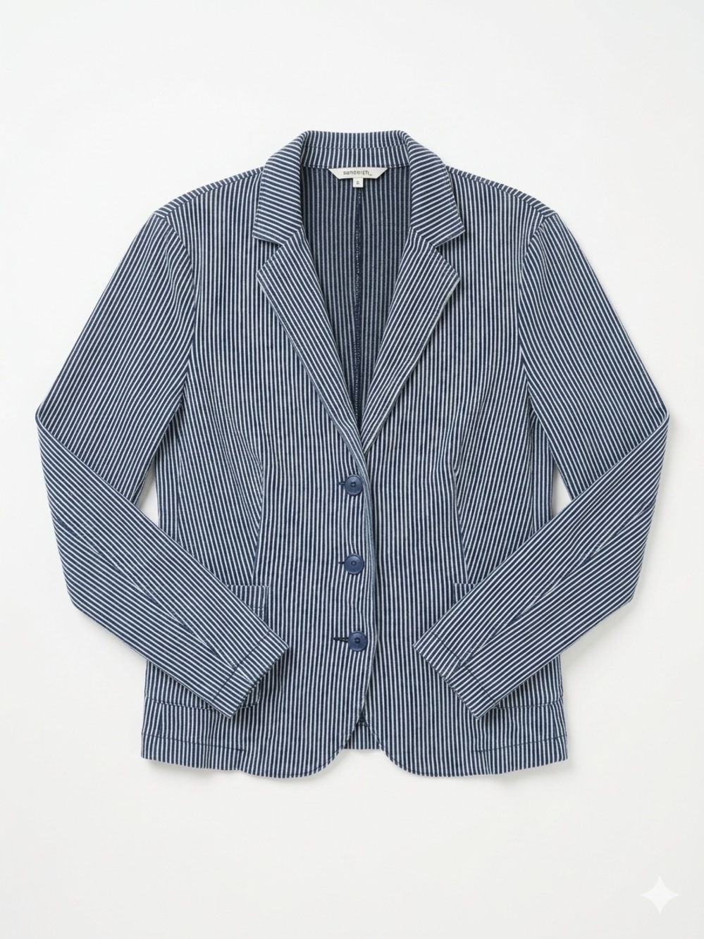 Sandwich Blue & White Striped Knit Blazer Jacket Women’s Small
